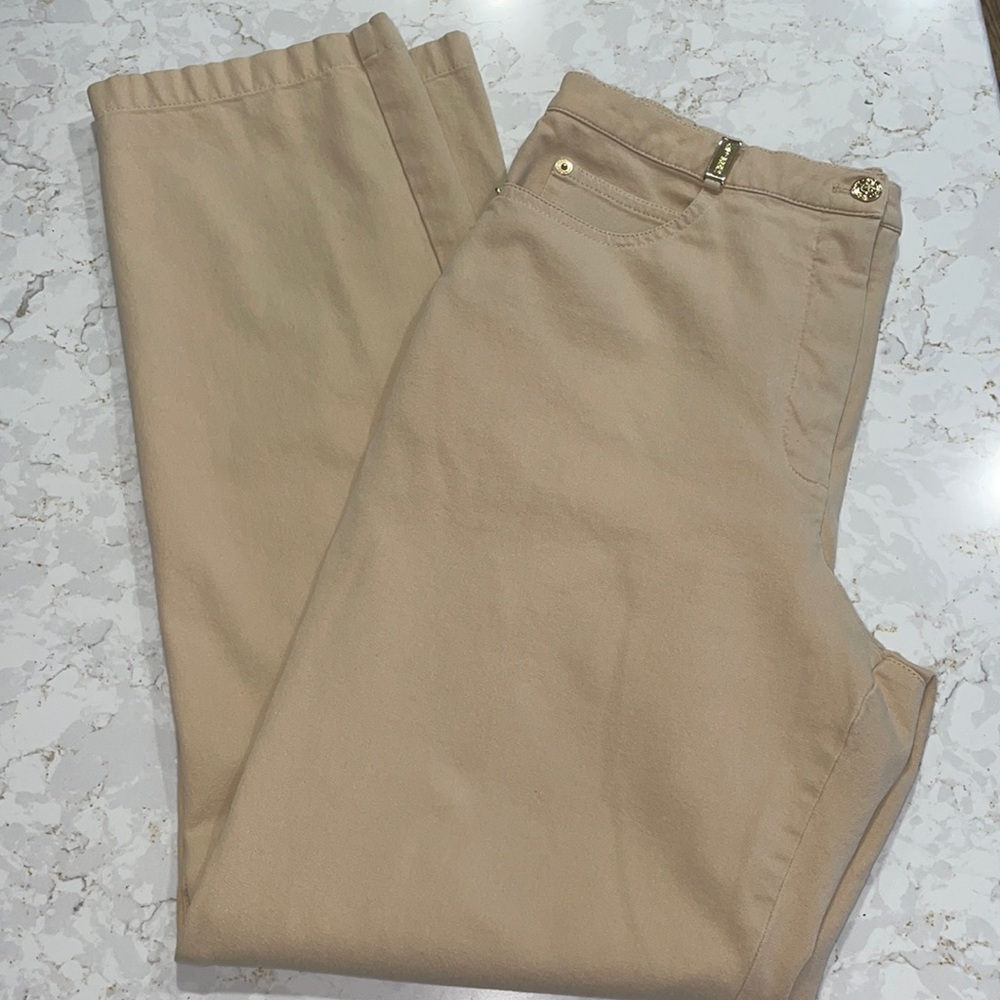 St. John Beige Straight Leg Pants